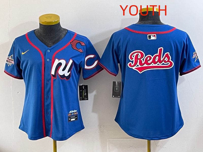 Youth 2025 Cincinnati Reds Blank Blue All star Nike MLB Jersey style 03-0